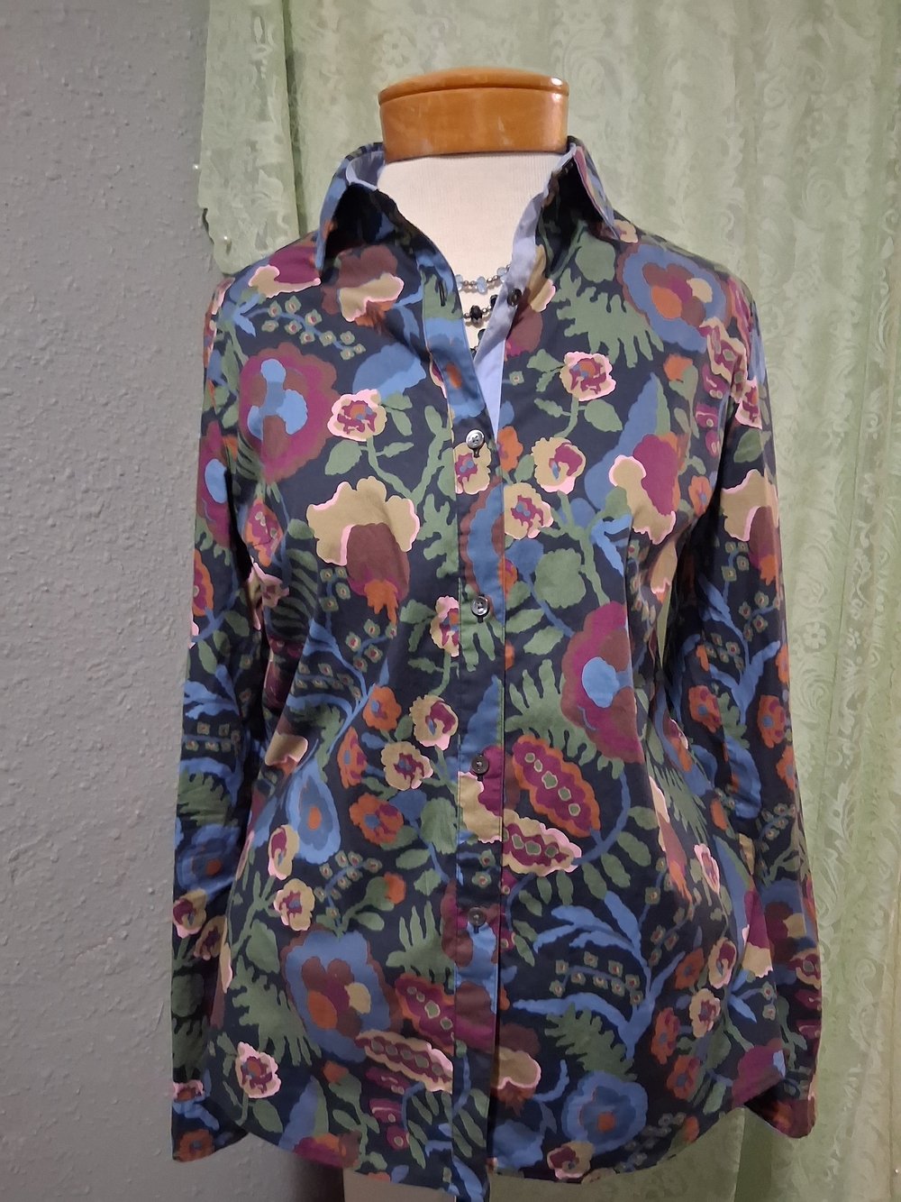 J. McLaughlin Women's Floral Chic Feminine Preppy Workcore Shirt 